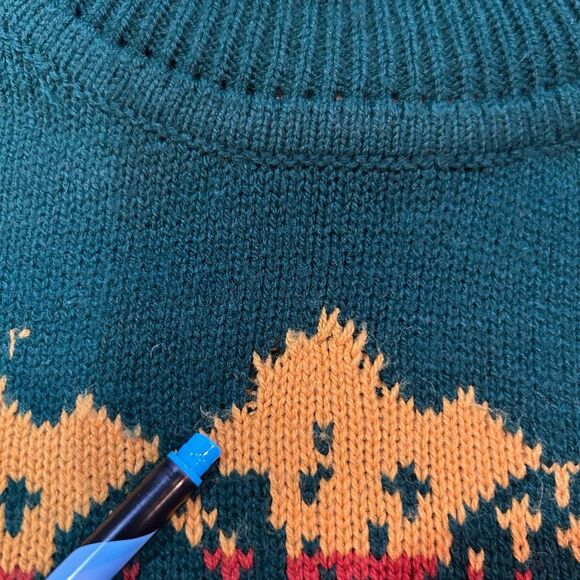 Vintage KMart Large 16-18 Green Turtleneck Sweater - Picture 6 of 11